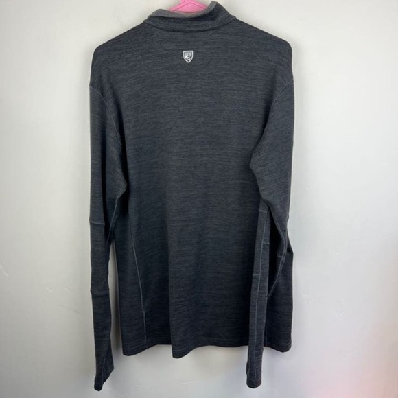 Kuhl Men's Ryzer 1/4 zip pull over sweater in "Black/ Koal" Black/gray size L - Picture 7 of 10